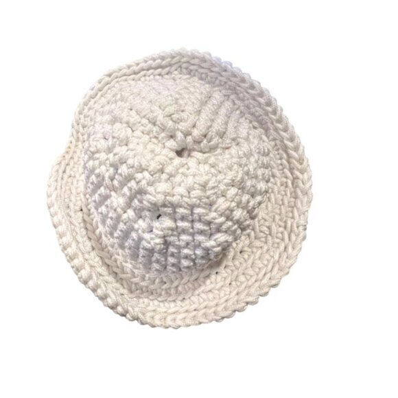 Flip Brim Bucket Style Hat White Rope HANDMADE Nautical Coastal‎ Boat Beach CUTE - Picture 9 of 9